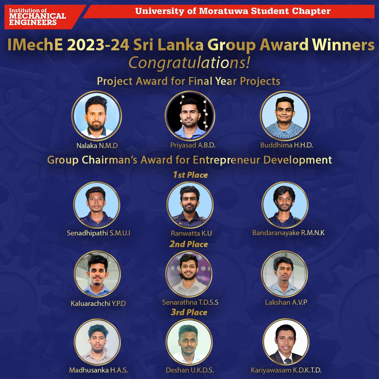 IMechE Sri Lanka Group Award